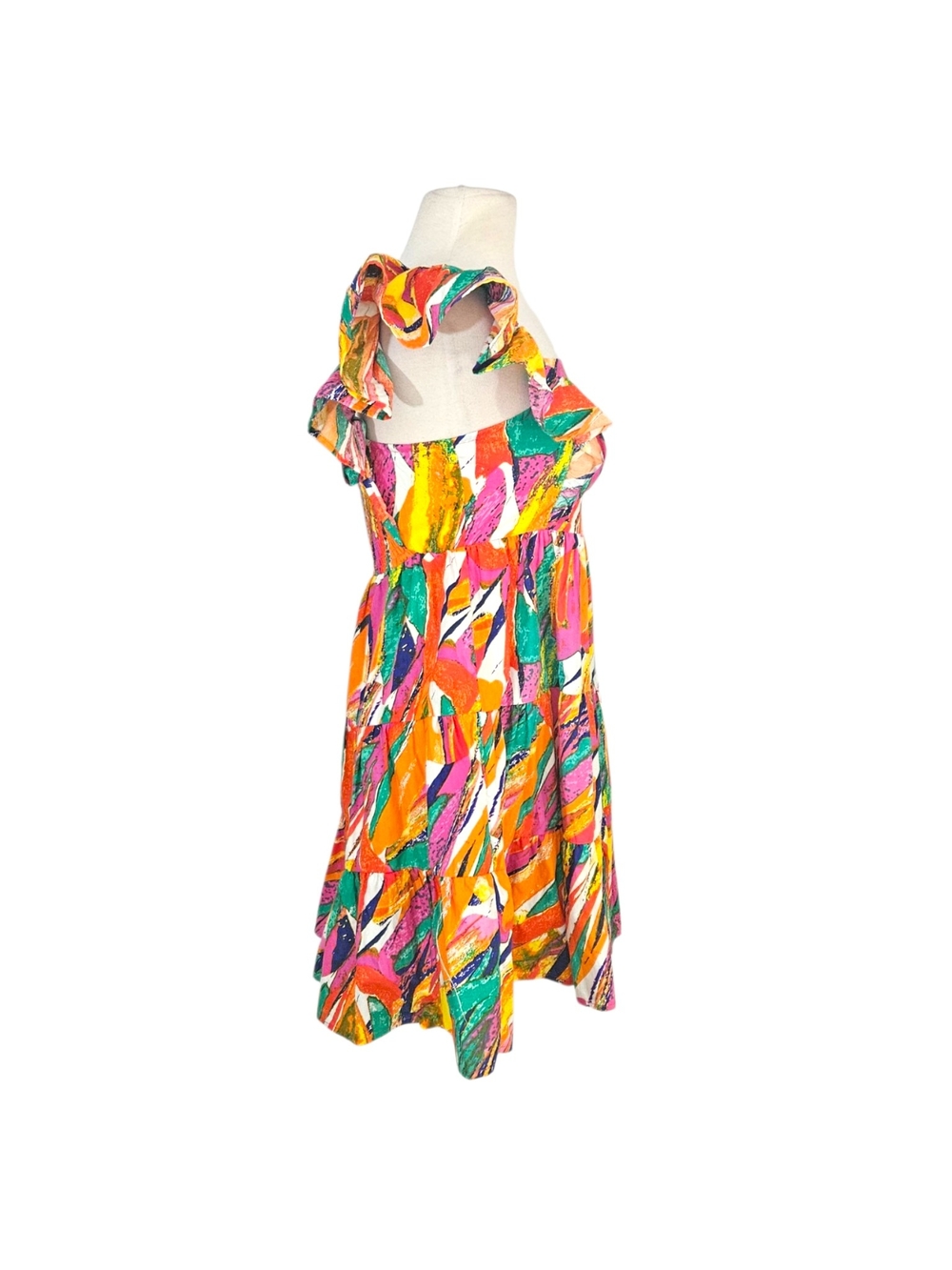 NWT Flying Tomato "View From The Meadow" Rainbow Colored Poplin Dress - Picture 4 of 8